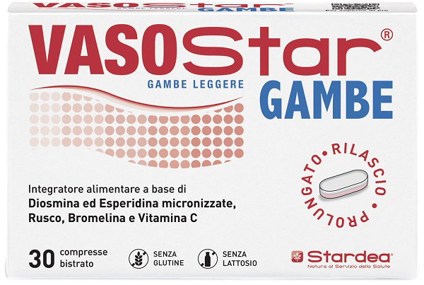 VASOSTAR GAMBE 30 COMPRESSE BISTRATO SENZA GLUTINE SENZA LATTOSIO - Antica Farmacia Ferrari